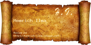 Hemrich Ilma névjegykártya